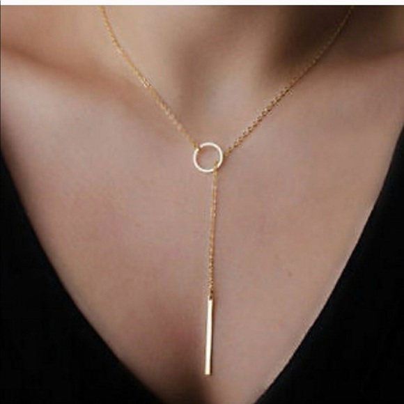 Jewelry - Yellow gold bar necklace